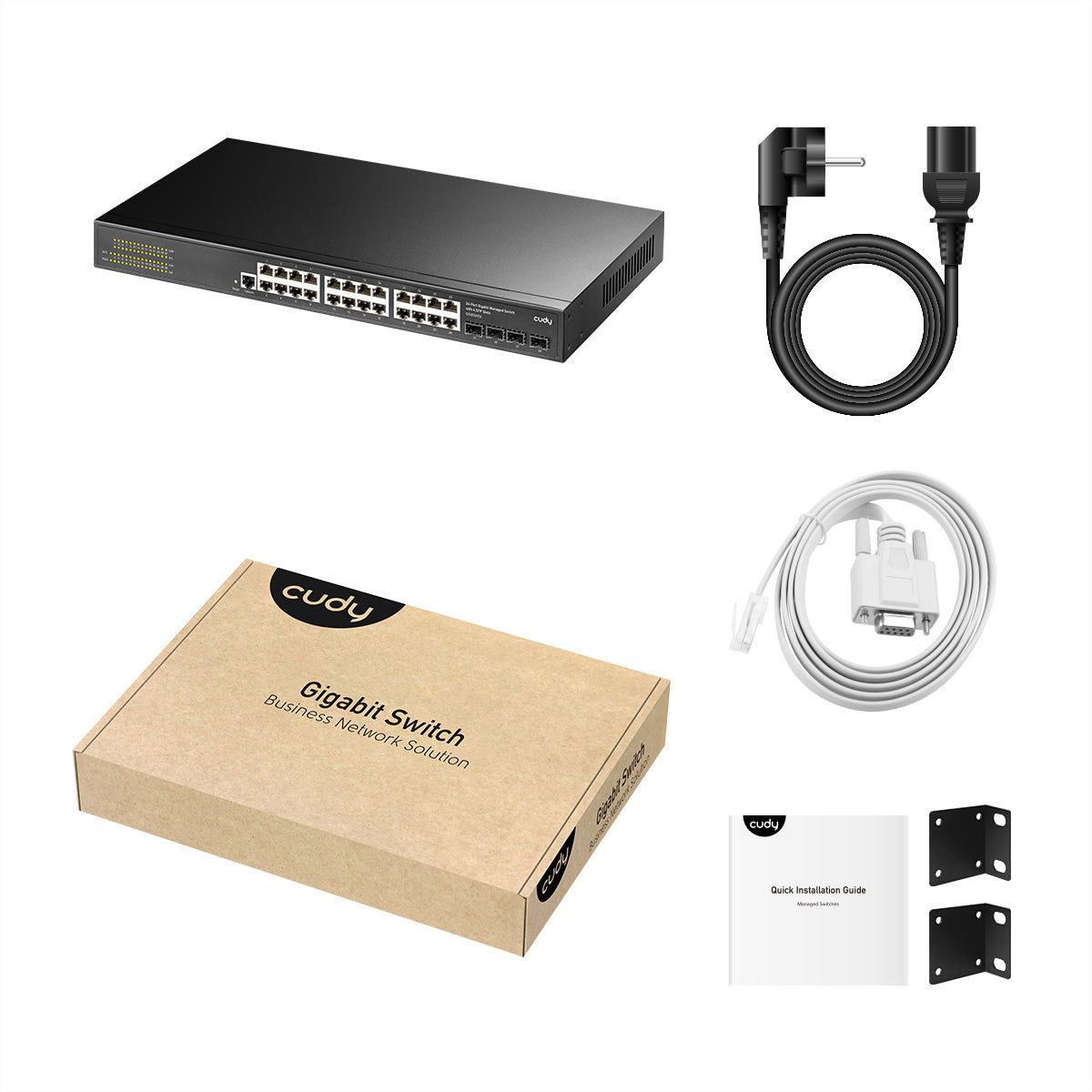 CUDY GS2024S2 24-Port Gigabit Switch Layer 2 Managed mit 4 Gigabit SFP Slots