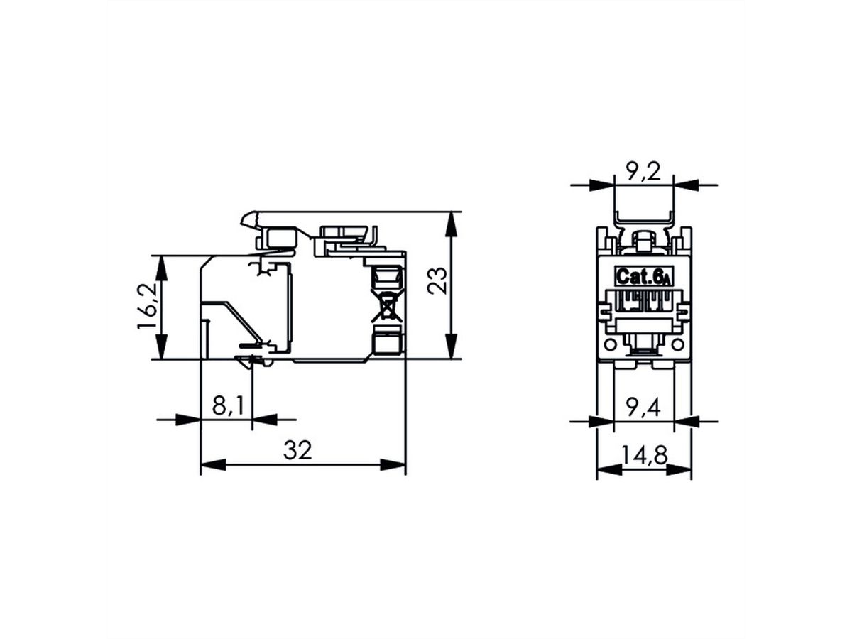 TELEGÄRTNER AMJ-SL Modul Kat.6A (Class EA) (nach ISO/IEC), 2 St.