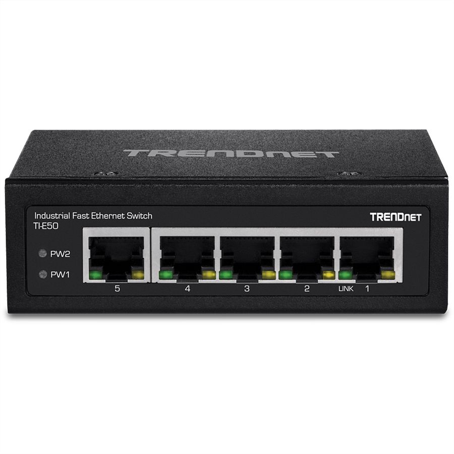 TRENDnet TI-E50 Industrial Fast Ethernet DIN-Rail Switch 5-Port