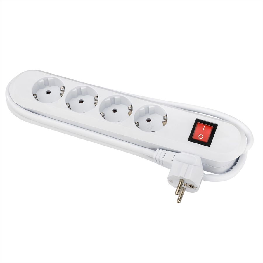 BACHMANN SMART Steckdosenleiste 4x Schutzkontakt, Schalter, weiß, 1,5 m