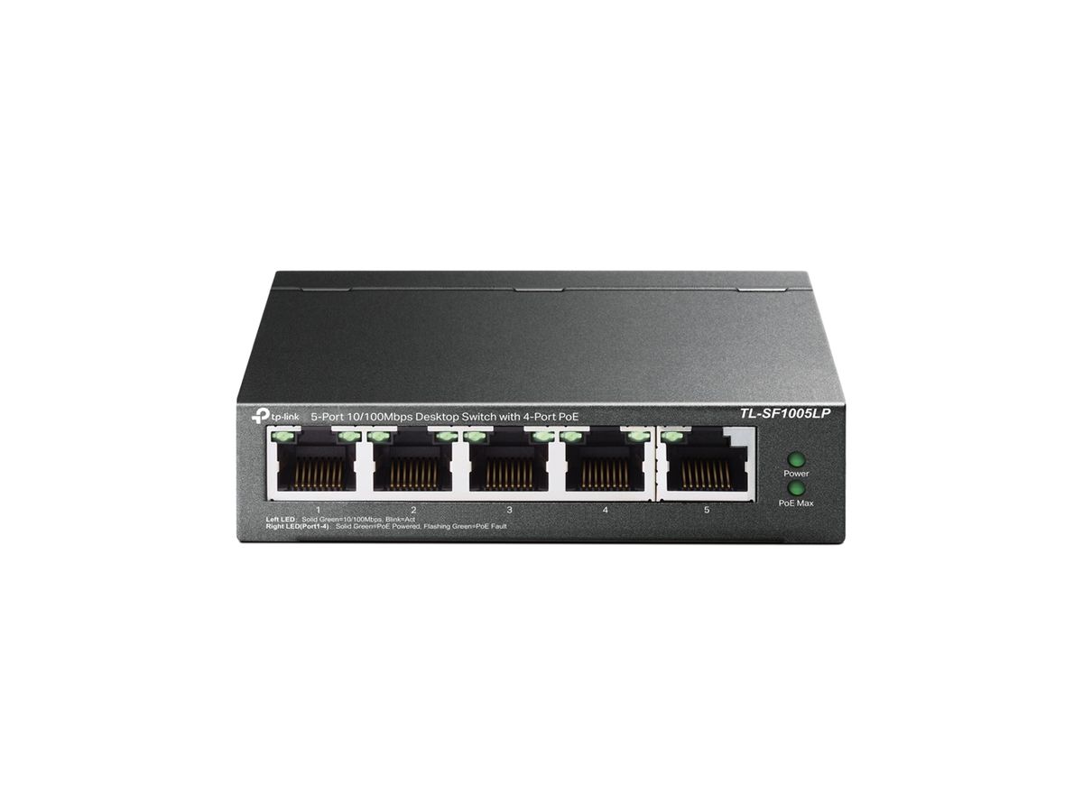TP-Link TL-SF1005LP Netzwerk-Switch Unmanaged Fast Ethernet (10/100) Power over Ethernet (PoE) Schwarz