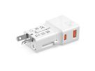 VALUE USB Reise-Charger mit Euro-Flach-/UK-/US-Stecker, 2 Port (Typ-A QC3.0, Typ-C PD), 25W