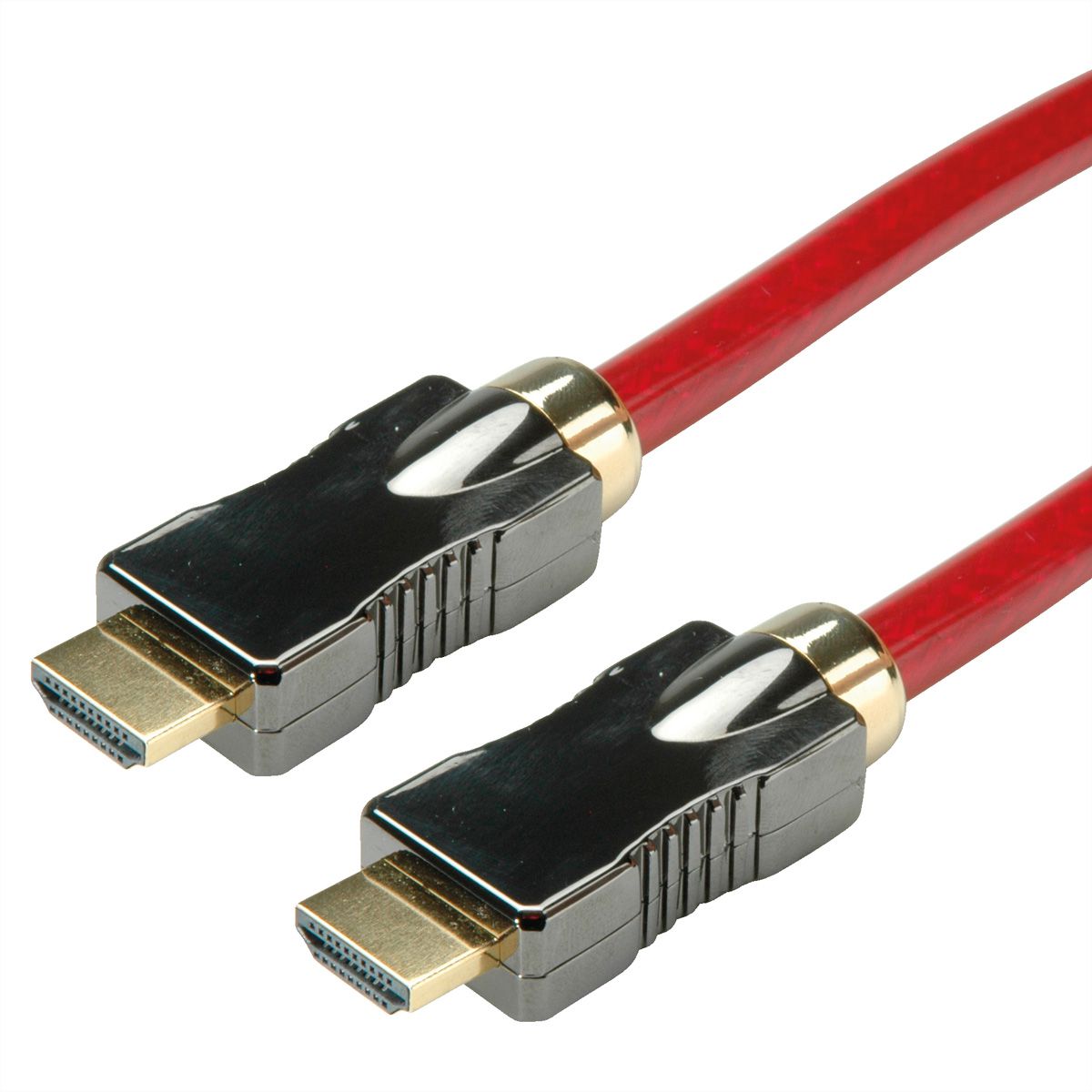 ROLINE 8K HDMI Ultra HD Kabel mit Ethernet, ST/ST, rot, 3 m