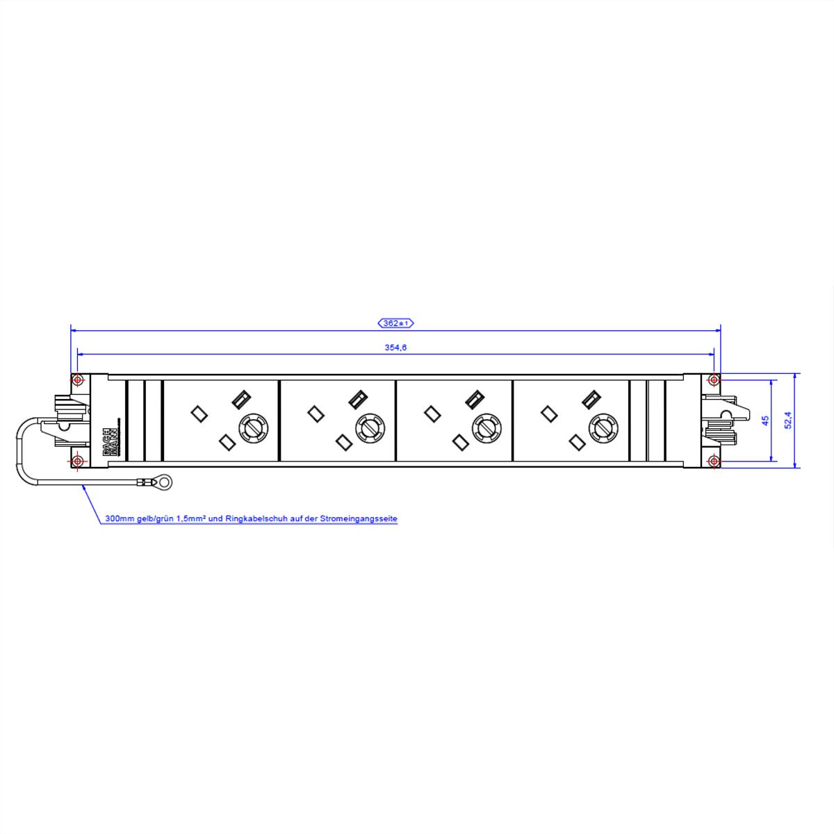 BACHMANN STEP BASE 4xUK 45° 3,15A GST18, schwarz