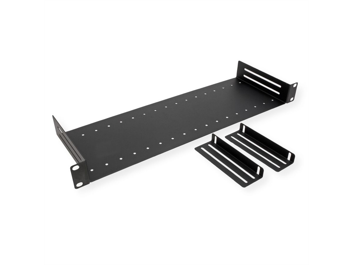 VALUE 19"-Fachboden mit 2 verstellbaren Teilern, 1 HE, schwarz