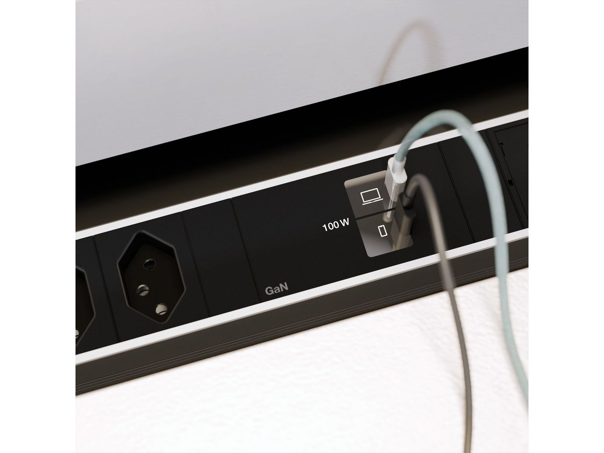 BACHMANN CONFERENCEF XL 3xCH 0°, 1xUSB C/C 100W 2xCM