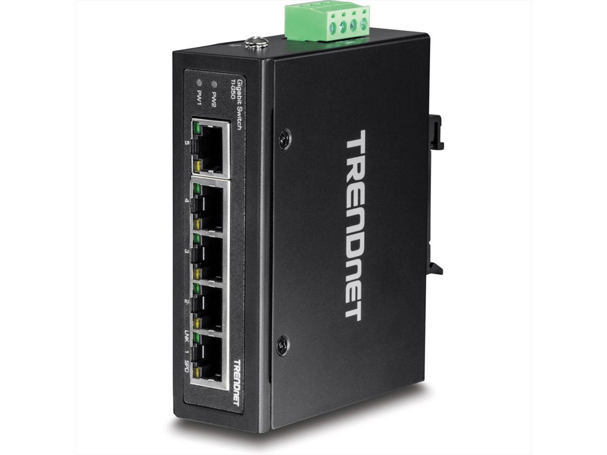 TRENDnet TI-G50 5-Port Gehärteter Industrieller Gigabit DIN-Rail Switch