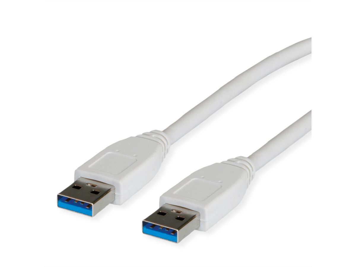 VALUE USB 3.2 Gen 1 Kabel, Typ A-A, weiß, 3 m