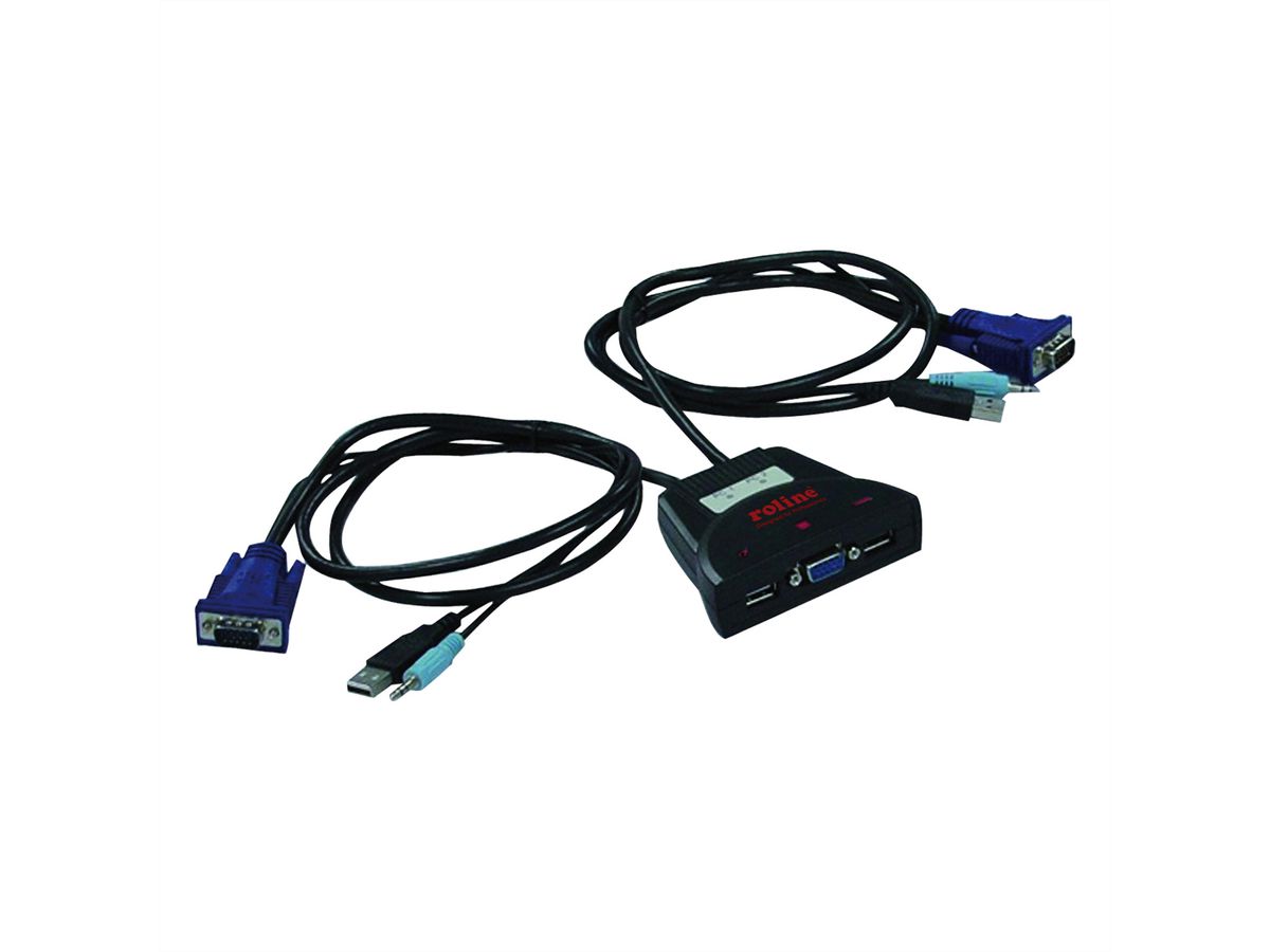 ROLINE KVM-Switch 'Star' 2 PCs, VGA, USB, Audio