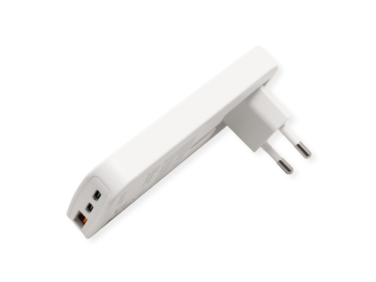 ROLINE USB Charger, schlank, mit klappbarem Euro-Stecker, 65W