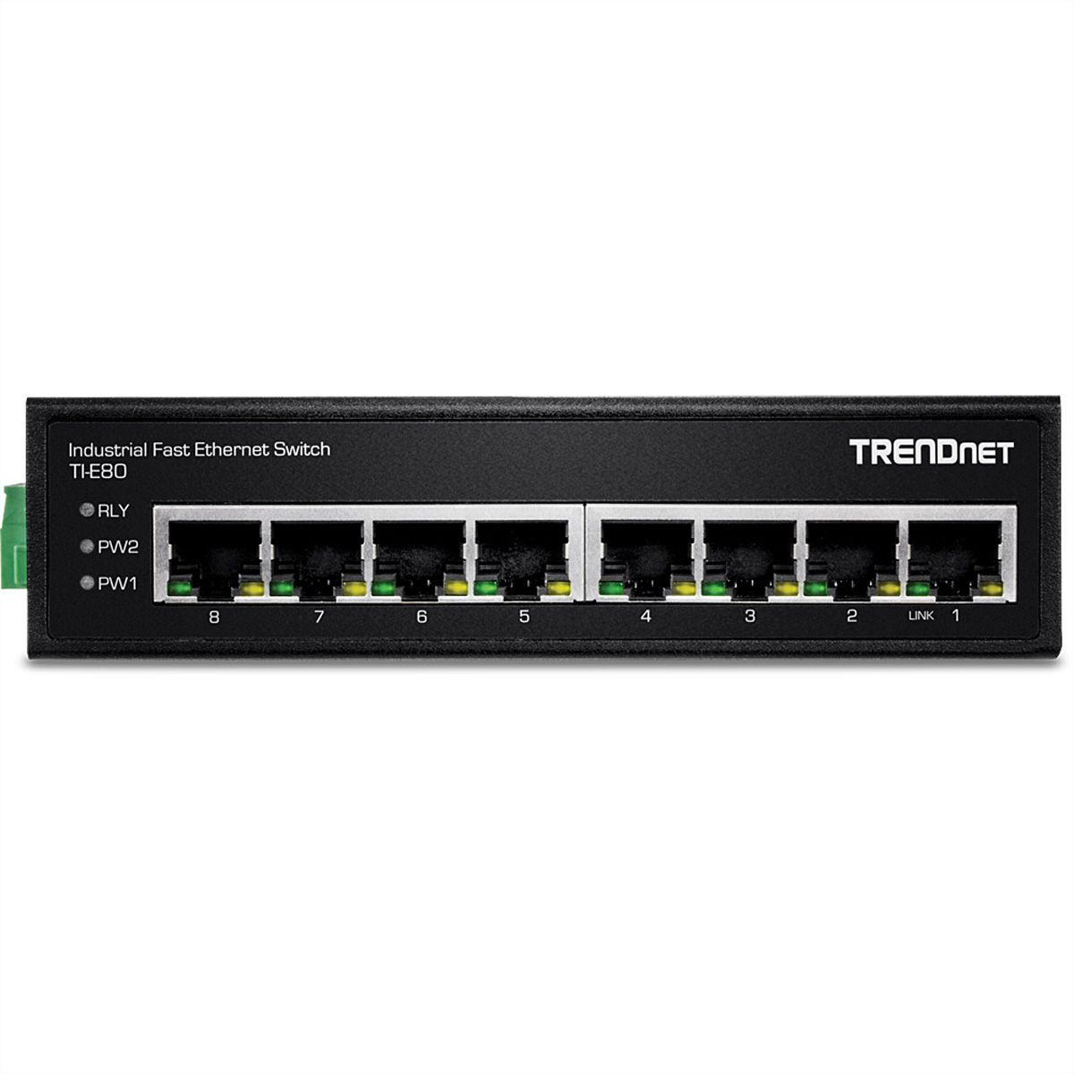 TRENDnet TI-E80 Industrial Fast Ethernet DIN-Rail Switch 8-Port