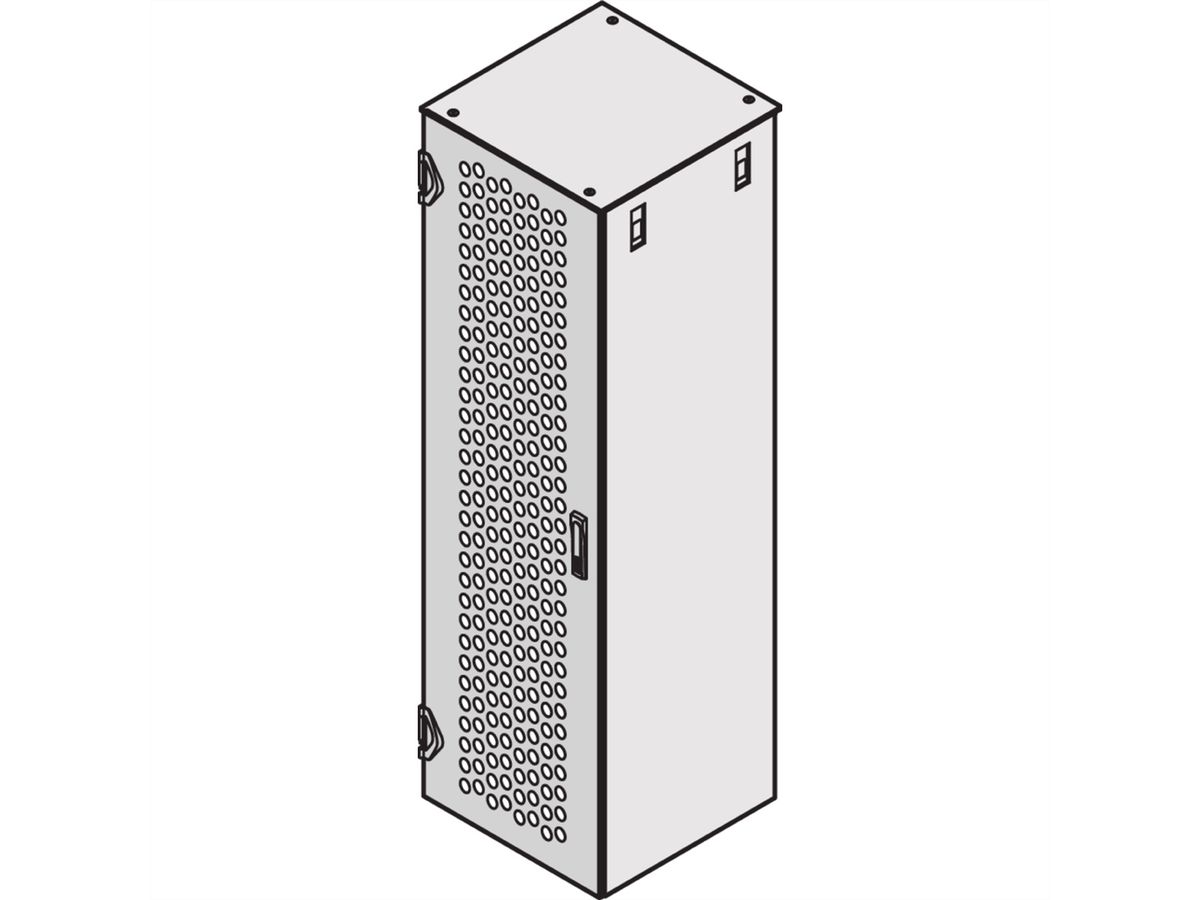 SCHROFF Stahltür perforiert, IP 20 - TUER 1400H 600B BELUFT. 7021