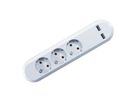 BACHMANN SMART Steckdosenleiste 3x Schutzkontakt, 2x USB Charger 5VDC 3,1 A, weiß