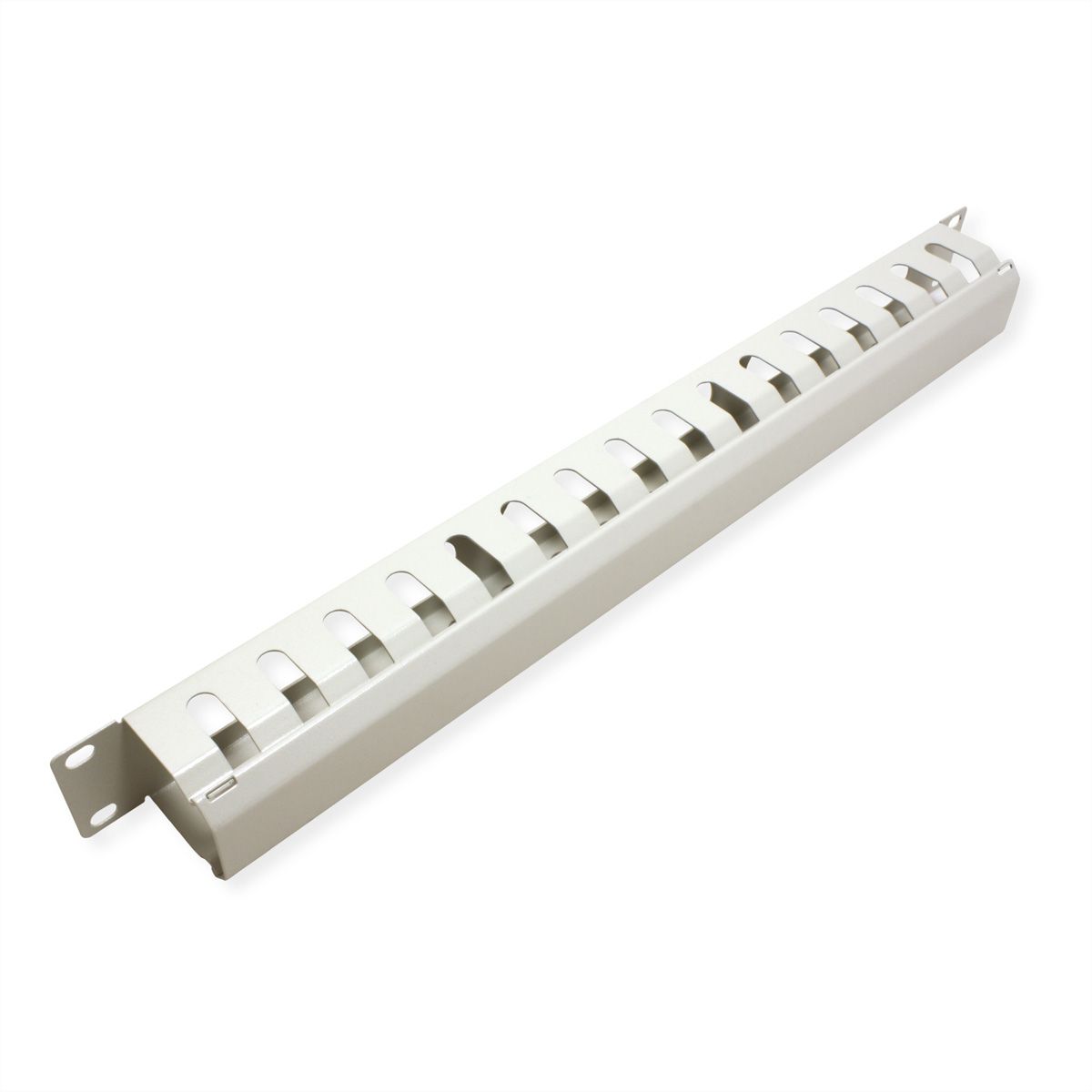 VALUE 19-Zoll-Frontplatte 1 HE mit Rangierkanal 40 x 40 mm, grau