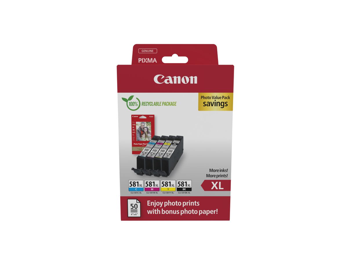 Canon CLI-581XL BK/C/M/Y Photo Value Pack