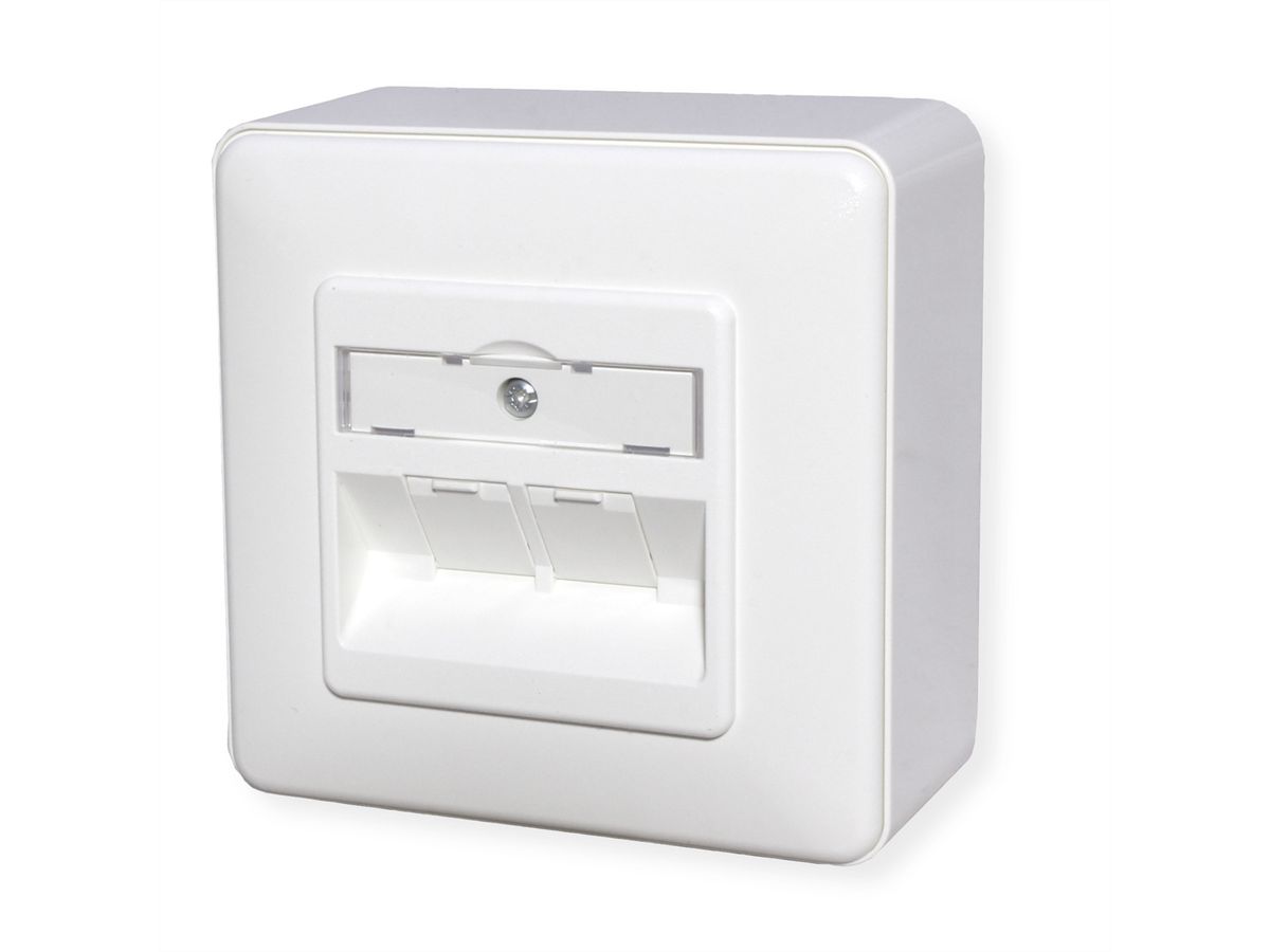 METZ CONNECT Dose AP/2 reinweiss E-DAT Modul 2 Ports, Kat.6 (Class E)