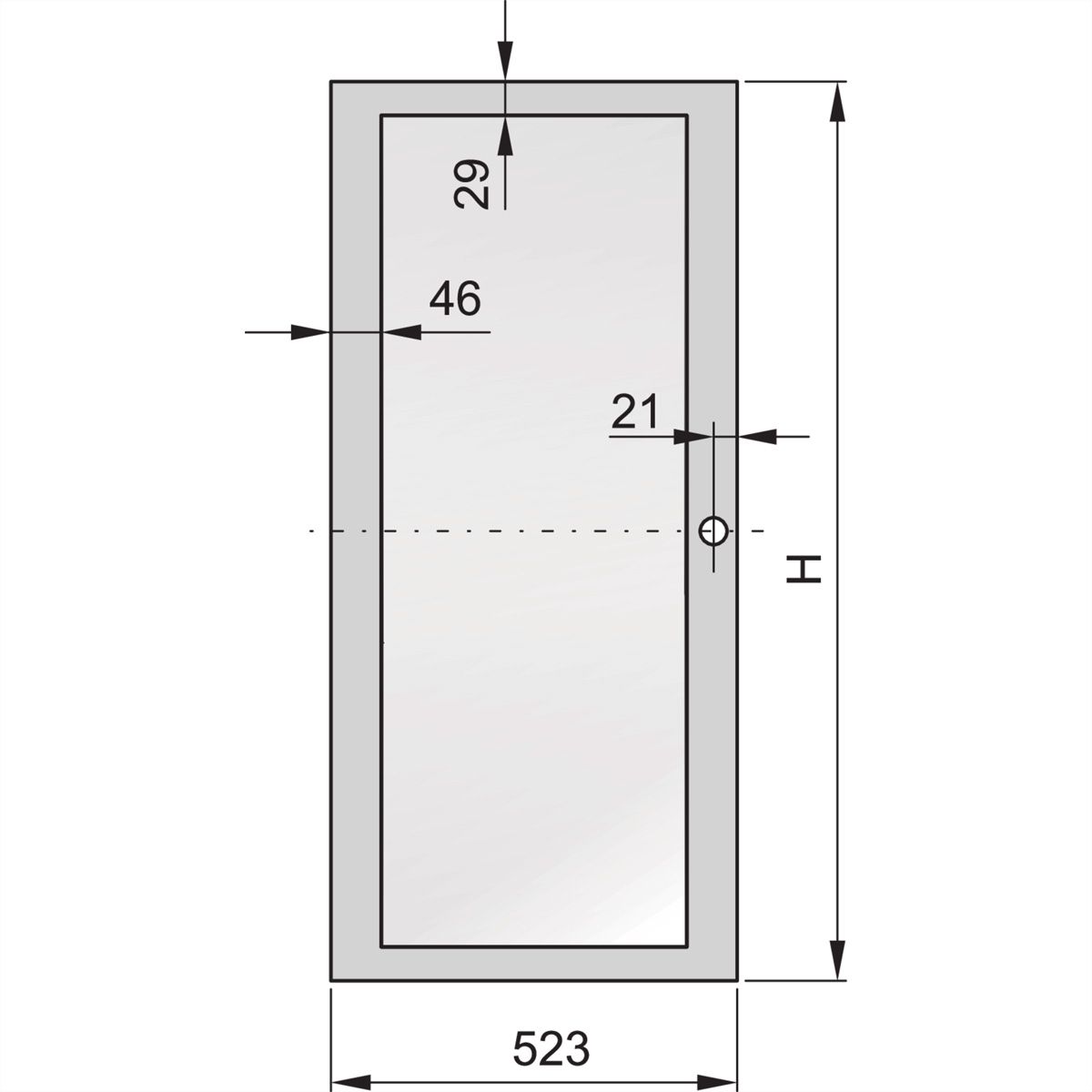 SCHROFF Acrylglastür - TUER VERGL.ACRYL 47HE 600B