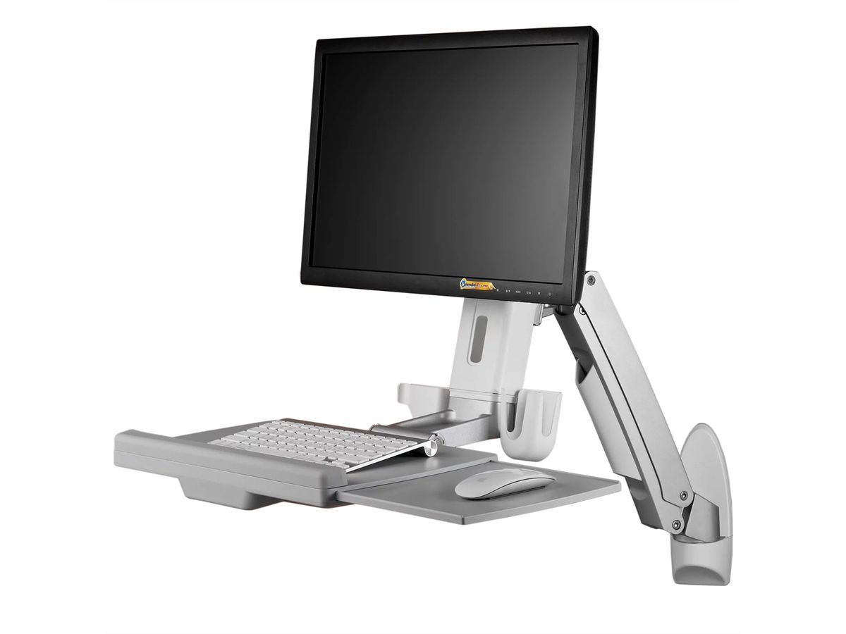 SCHROFF Verstellbarer Monitorarm mit Tastatur Ablage, bis 8 kg