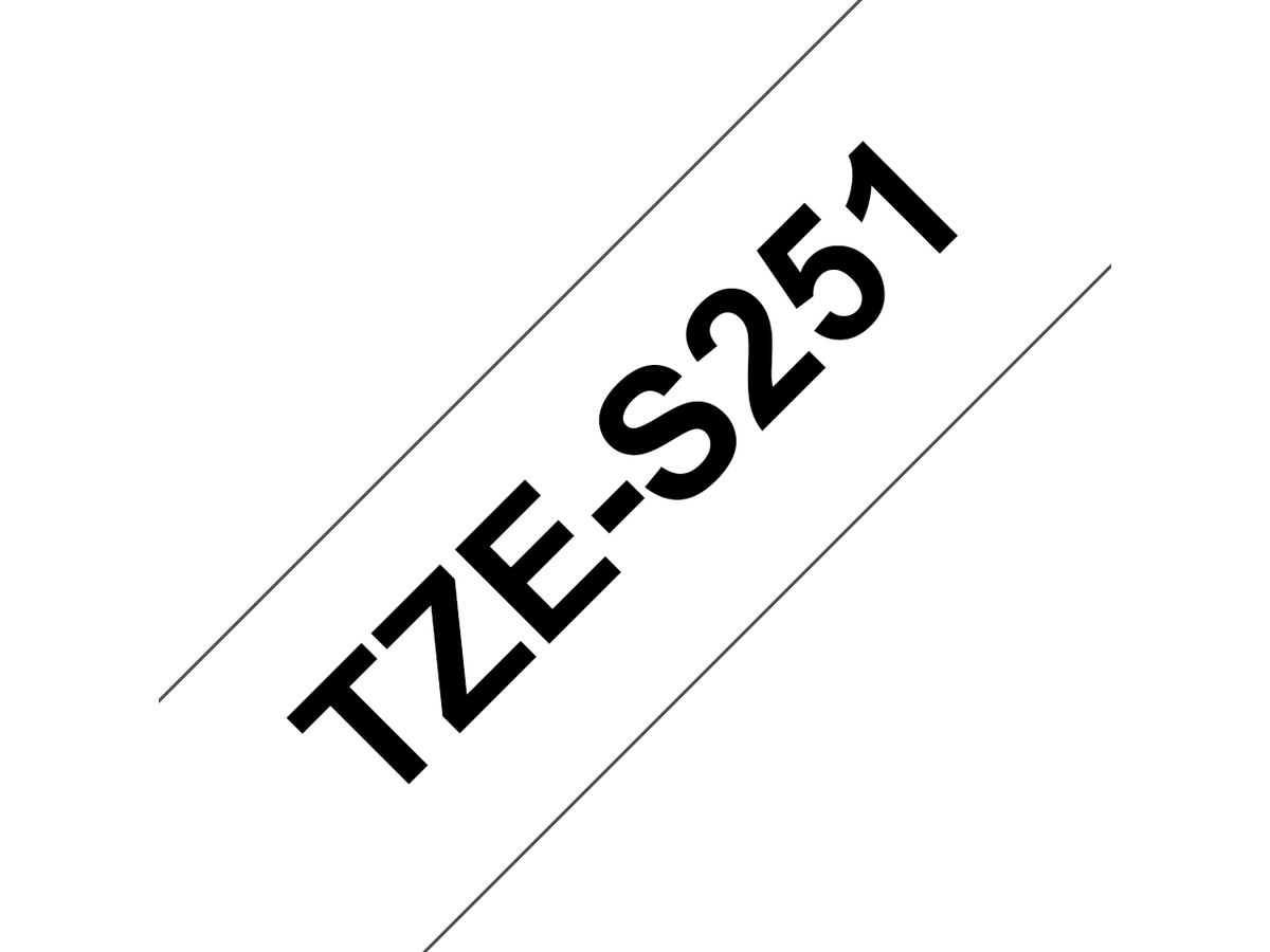 Brother TZE-S251 Etiketten erstellendes Band Schwarz auf weiss TZ