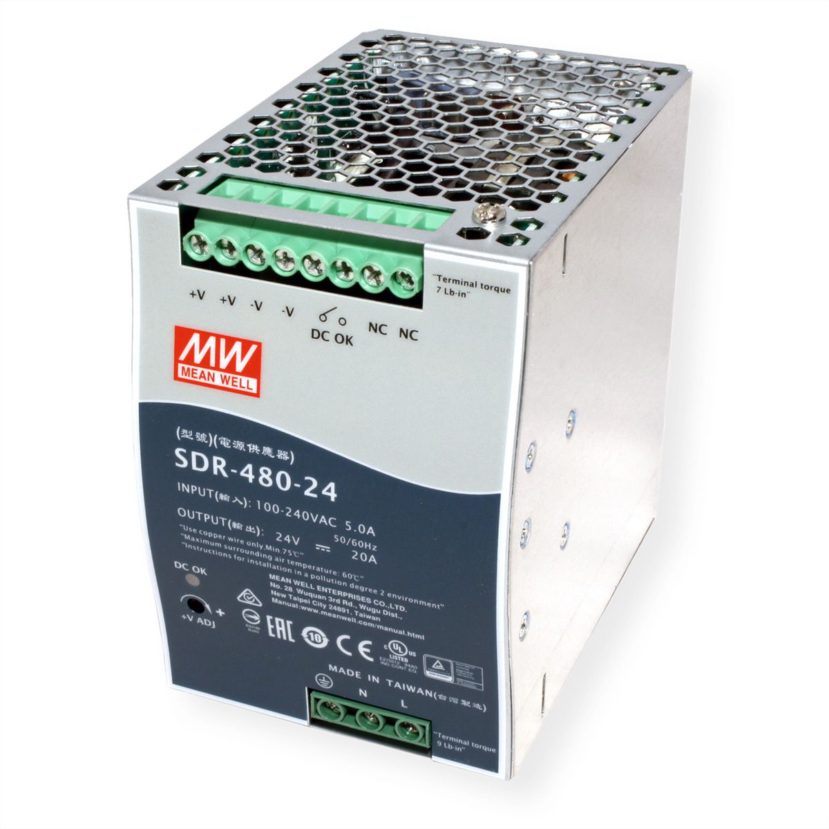 Mean Well SDR-480-24 Hutschienennetzteil 480W 24V DC