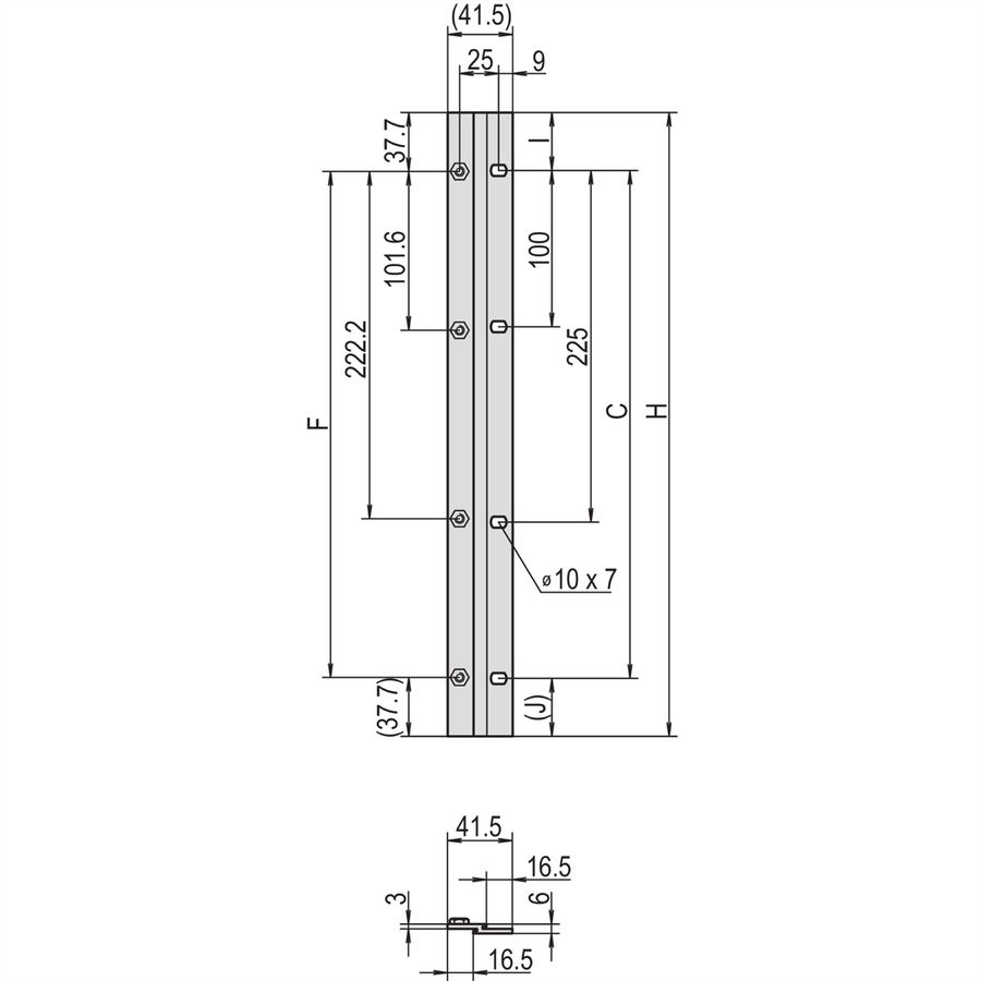 SCHROFF 19"-Adapter symmetrisch - ADAPTERSATZ 3HE SYMETR.