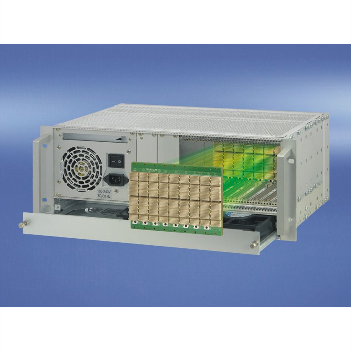 SCHROFF 4 HE, 9 Slot, mit Rear I/O und ATX-Netzgerät - CPCI SERIAL 9SL 4HE REAR I/O