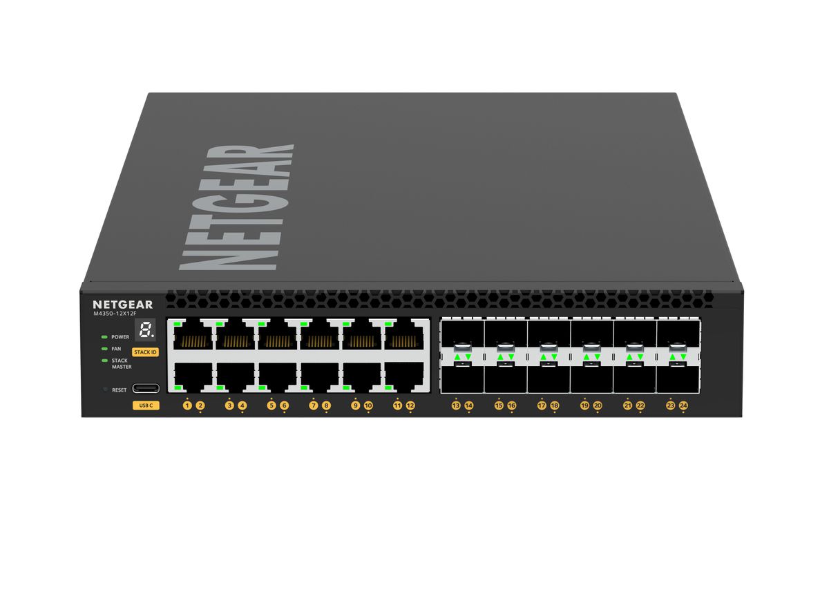 NETGEAR M4350-12X12F Managed L3 10G Ethernet (100/1000/10000) 1U Schwarz