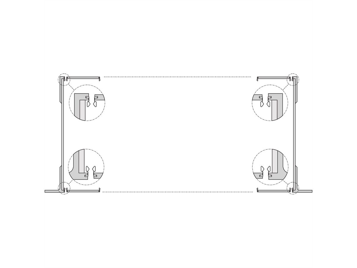 SCHROFF 19''-Winkel Typ F mit Grifflöchern für Edelstahldichtung - 19"WINKEL 6HE M.GR. 2STK