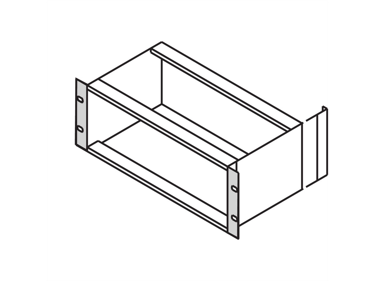 SCHROFF 19''-Winkel Typ F mit Grifflöchern für Edelstahldichtung - 19"WINKEL 9HE M.GR. 2STK