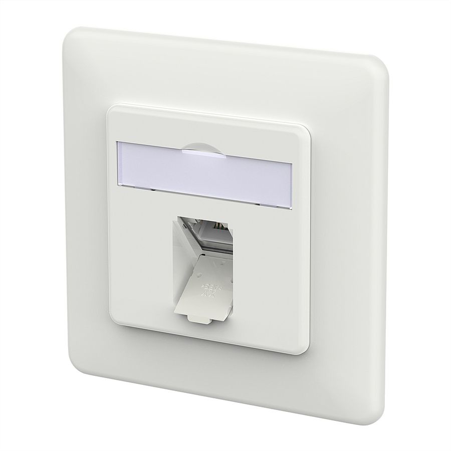 METZ CONNECT E-DAT C6A IDC Dose, 1 Port, UP, verkehrsweiß