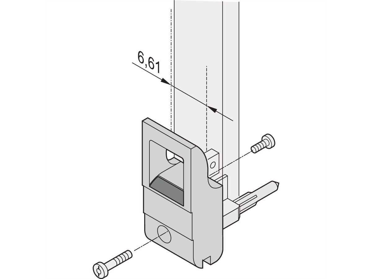 SCHROFF IET-Griff mit 0,1 Zoll Versatz - IET-GRIFF OB O GR/SW 10ST