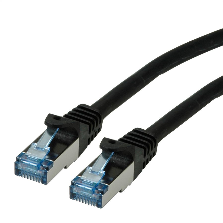 ROLINE Patchkabel Cat.6A S/FTP (PiMF), Component Level, LSOH, schwarz, 1 m