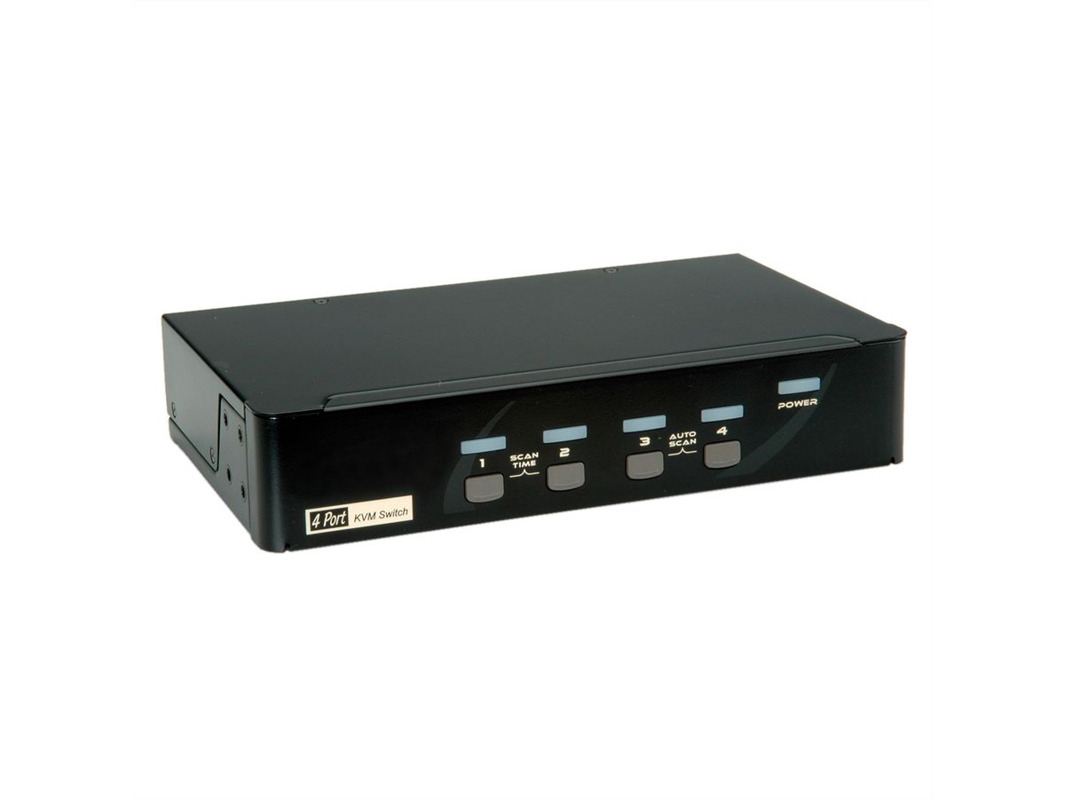 ROLINE DisplayPort USB 2.0 KVM Switch, 1 User - 4 PC
