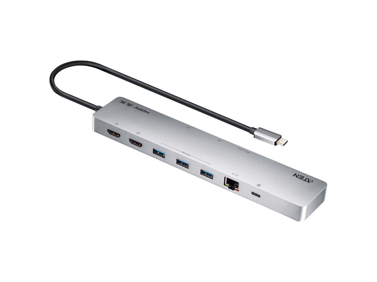 ATEN UH3240 USB-C Dock 4K Dual Display mit Power Passthrough