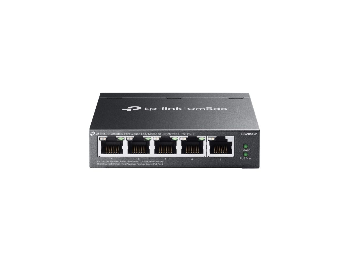 TP-Link Omada ES205G Managed Gigabit Ethernet (10/100/1000) Power over Ethernet (PoE) Schwarz