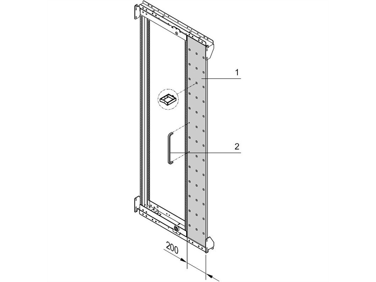 SCHROFF Schwenkrahmenblende - SCHWENKRAHM.BLENDE 47HE ASSY