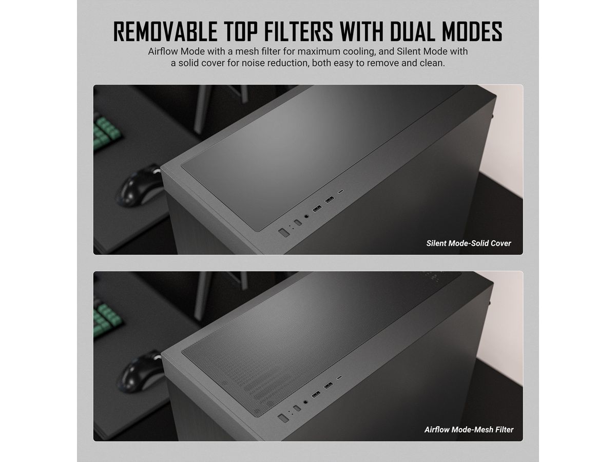 ANTEC Performance P7S Mid Tower ATX M-ATX ITX PC Gehäuse, silberfarben