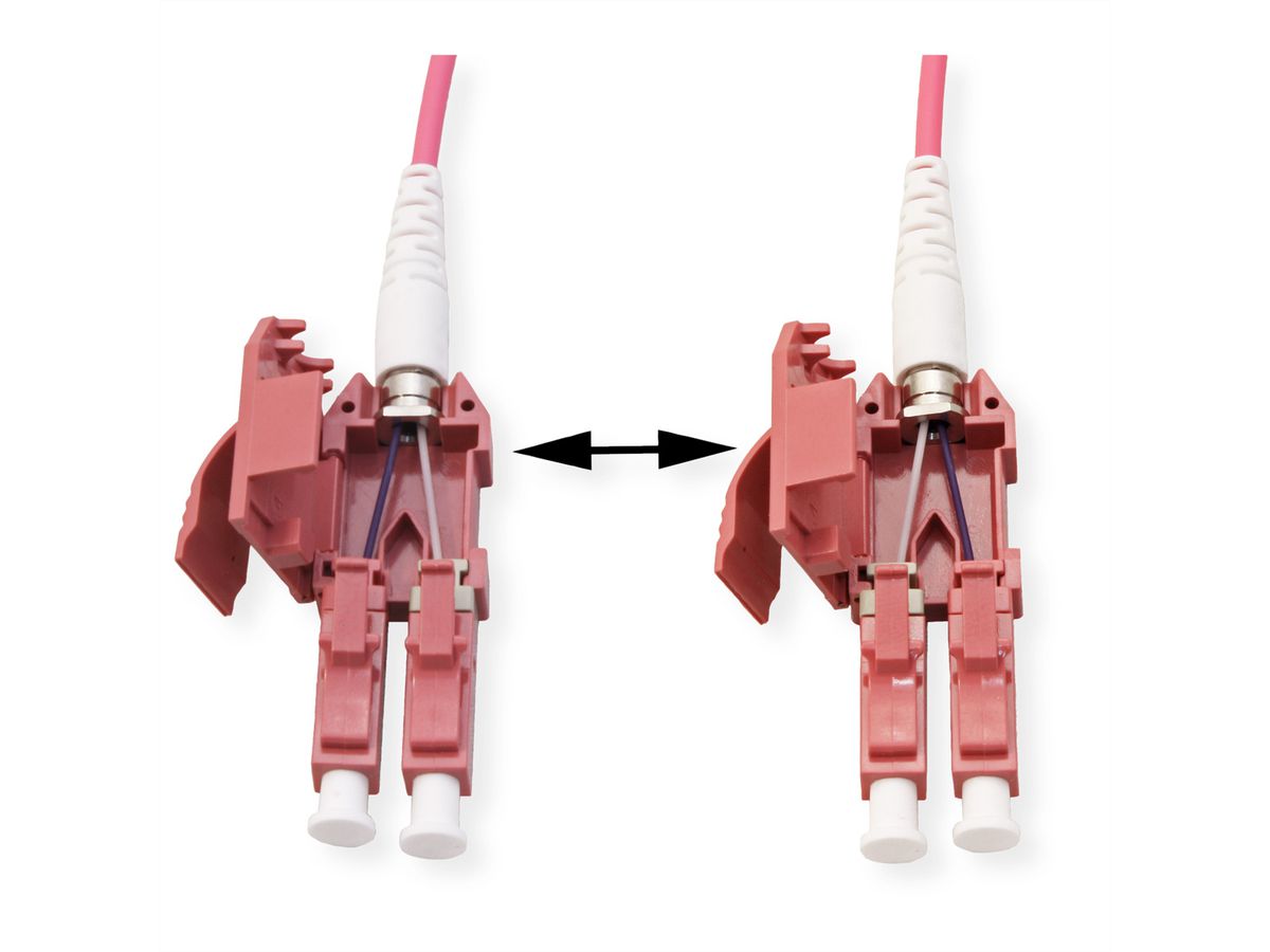 ROLINE LWL-Kabel duplex 50/125µm OM4, LC/LC, UNIBOOT, violett, 7 m