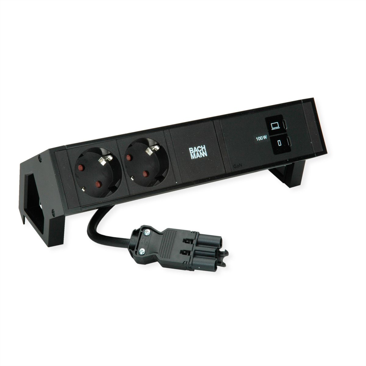BACHMANN DESK2 2x CEE7/3, USB-C, USB-Charger 100W, GST18 0,2m