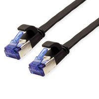 VALUE Patchkabel Cat.6A (Class EA) FTP, extra-flach, schwarz, 0,5 m