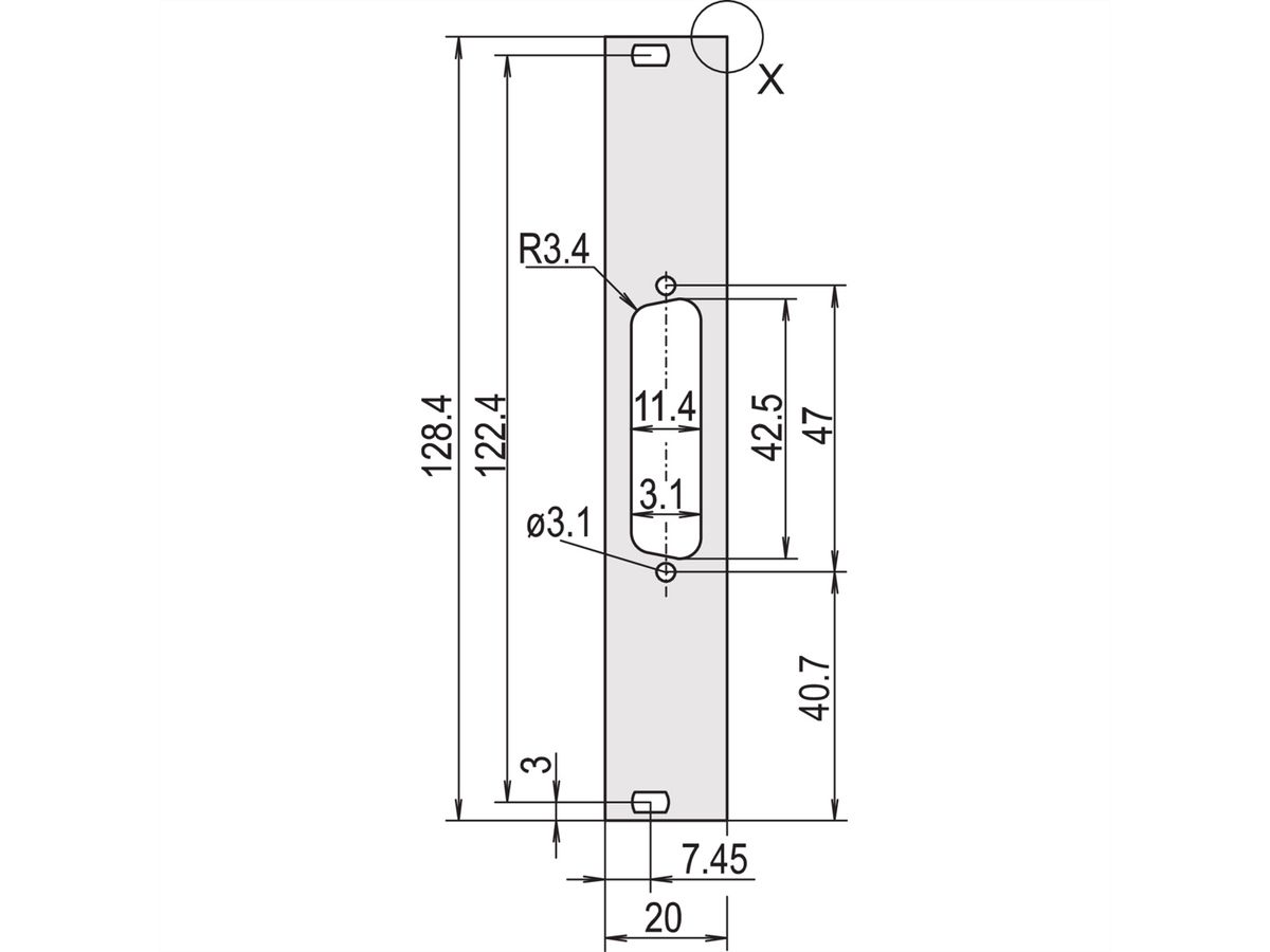 SCHROFF Frontplatten für D-Sub Steckverbinder - FRONTPR. 3HE 4TE 1X25 POLIG