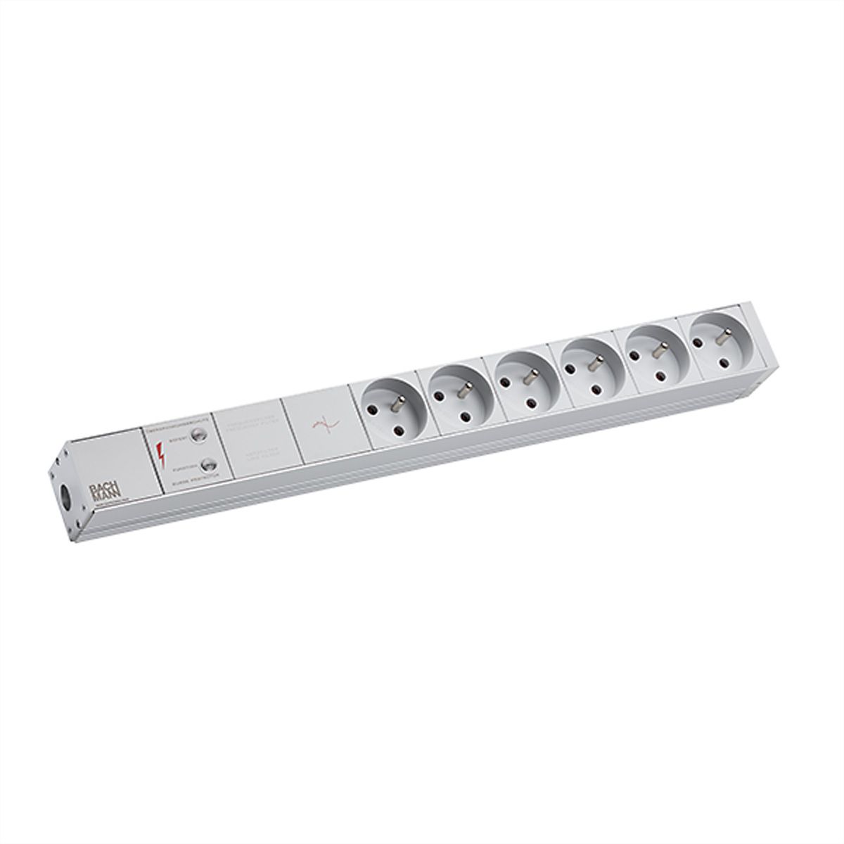 BACHMANN 19"-Steckdosenleiste 1HE 6xUTE 1xGVS, 2 m