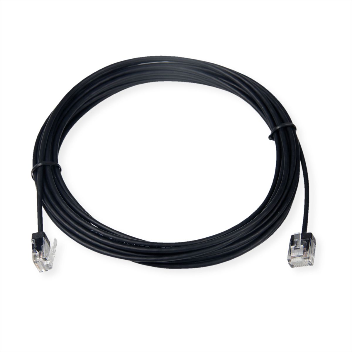 ROLINE UTP DataCenter Patchkabel Cat.6A (Class EA), LSOH, slim, extra kurzer Stecker, schwarz, 2 m