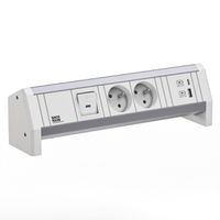 BACHMANN DESK 2xUTE 1xUSB A/C 22W 1xSchalter GST18 RAL9010