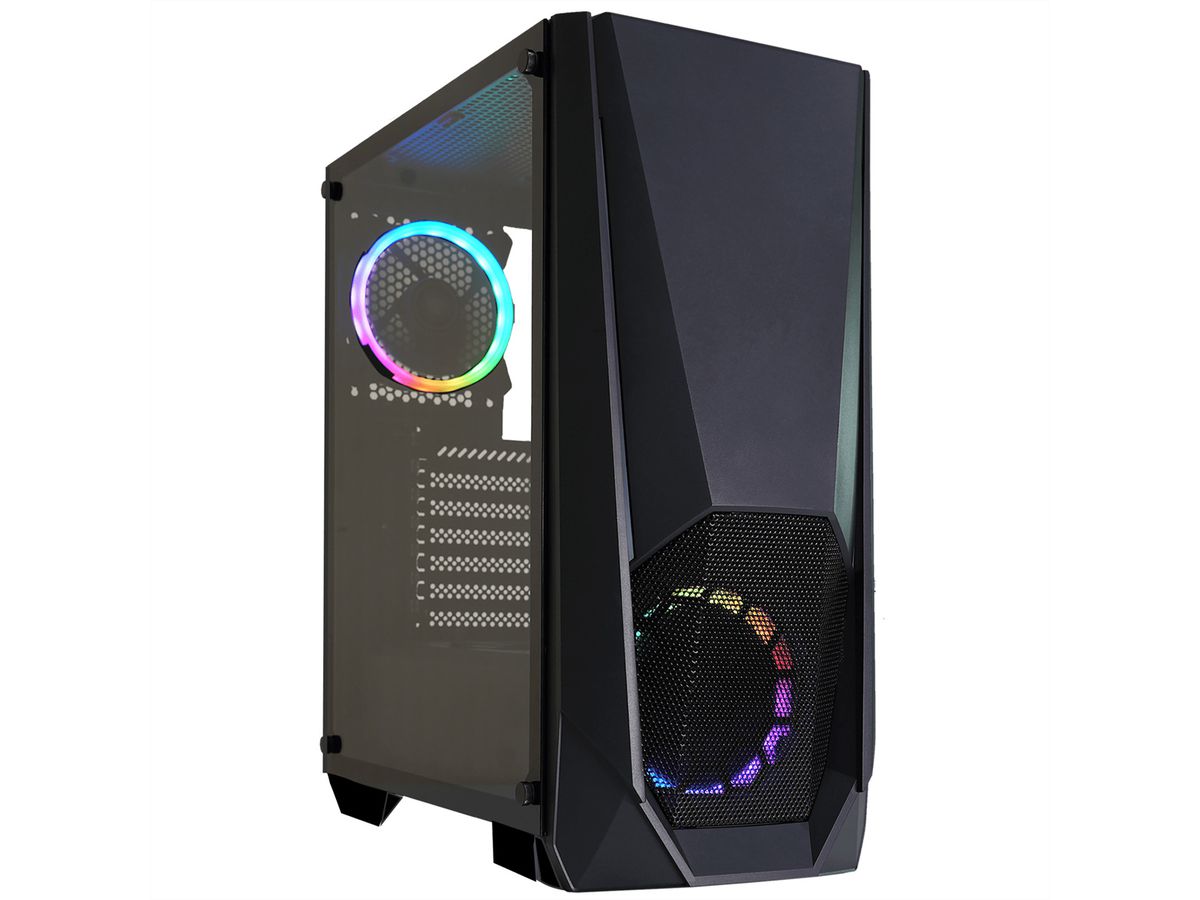 Xilence Xilent Blast X505.ARGB Gaming PC Gehäuse, RGB ATX Midi Tower, schwarz