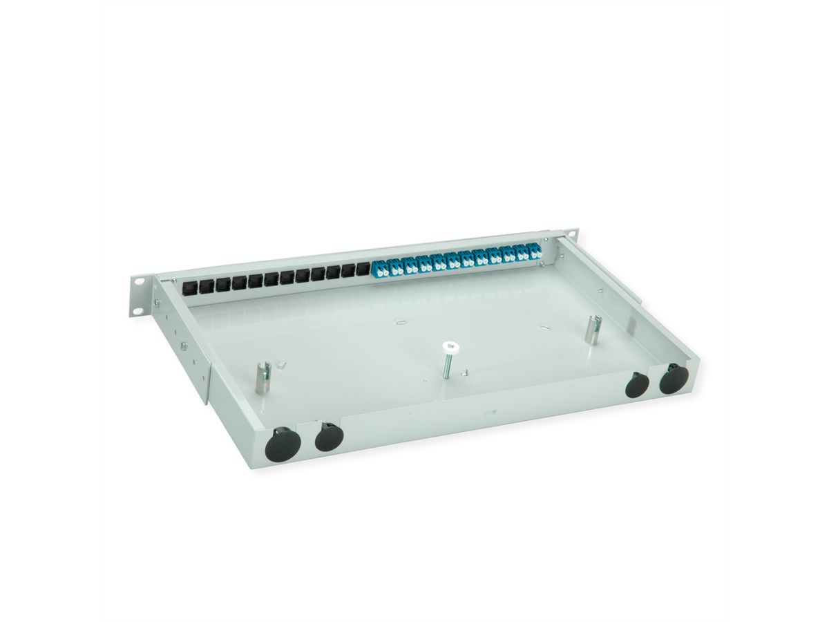 TELEGÄRTNER BASIS V LWL-Panel mit Kupplungen, 12x LC Duplex, blau, OS2