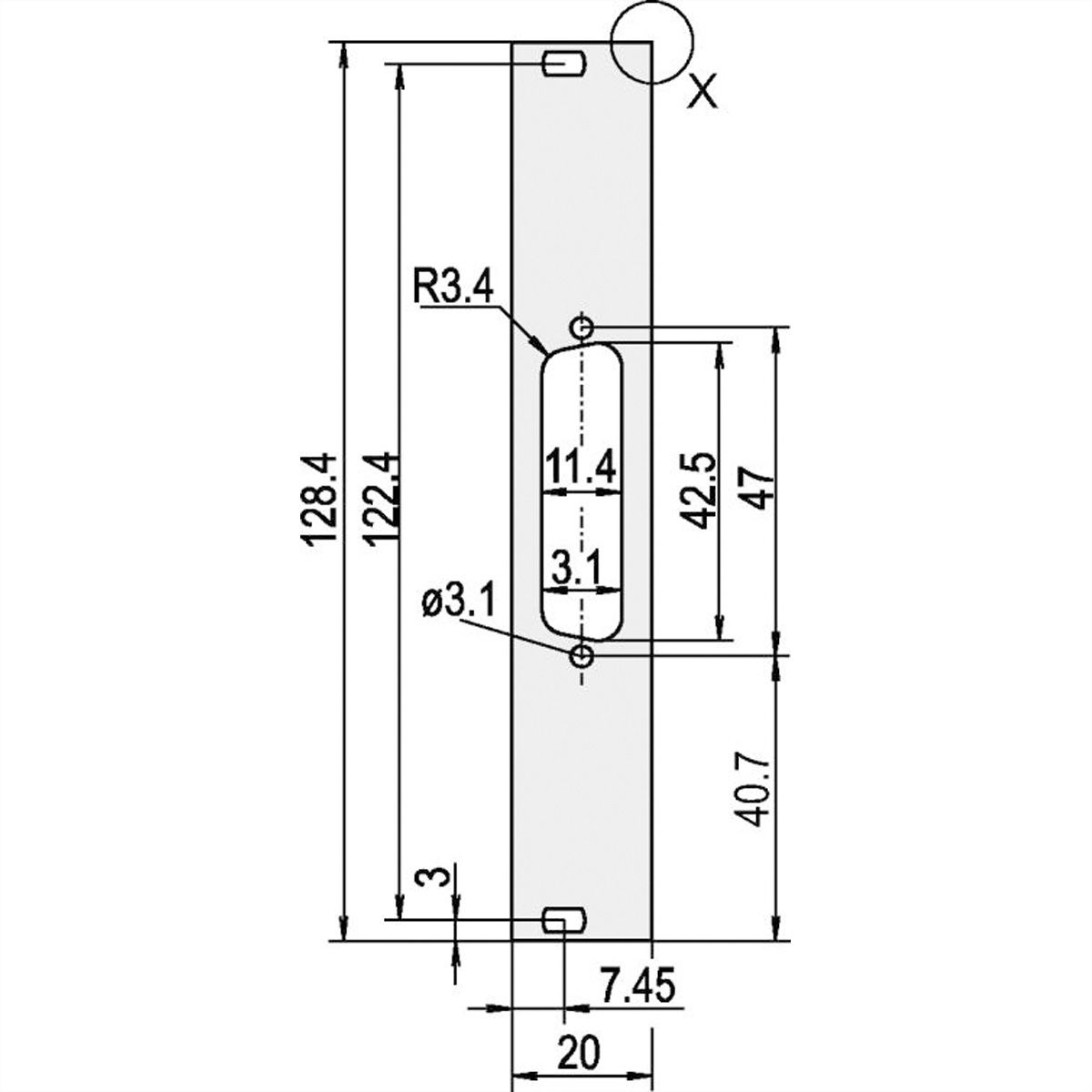 SCHROFF Frontplatten für D-Sub Steckverbinder - TEILFRONTPL.3HE 4TE 1X25 DC