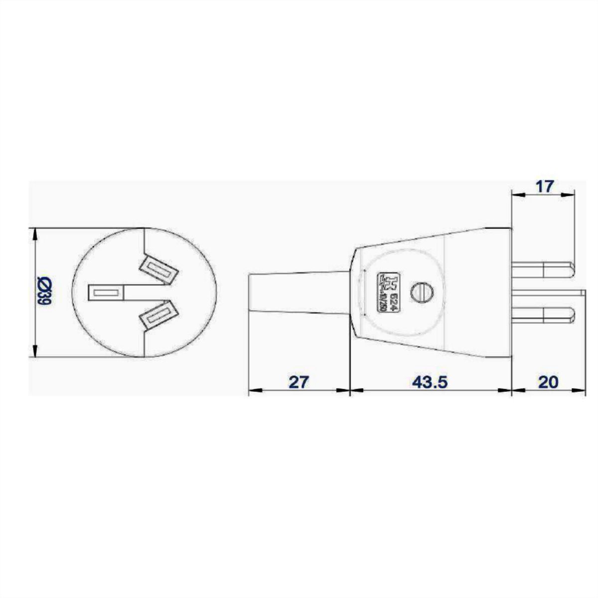 BACHMANN Schutzkontaktstecker, Australien 10A/250V, weiß