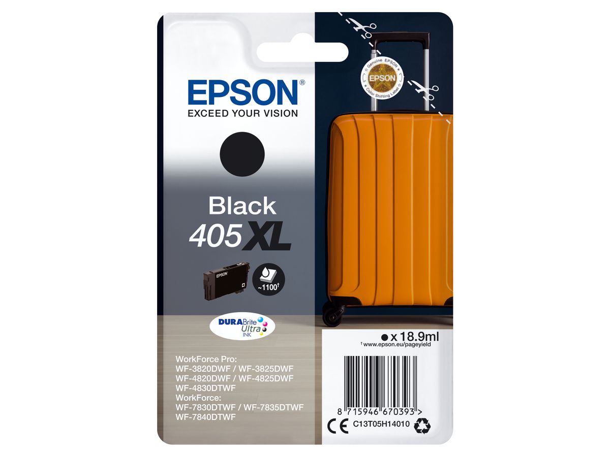 Epson Singlepack Black 405XL DURABrite Ultra Ink