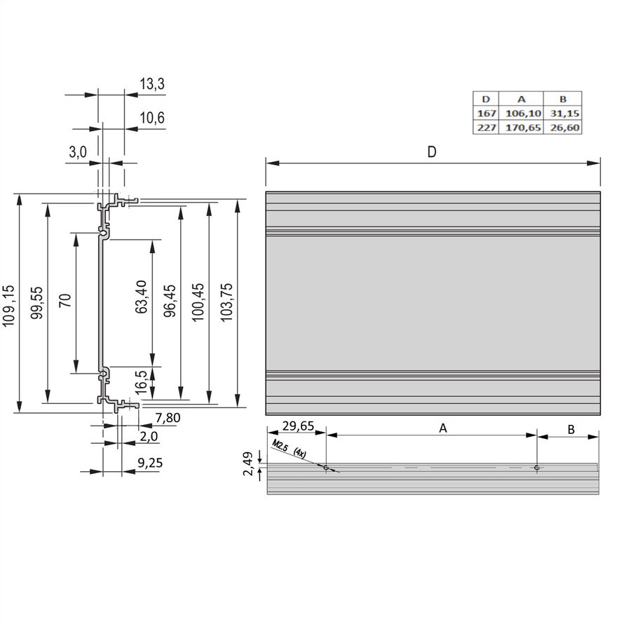 SCHROFF KAS SEITENWAND S 3HE 167T